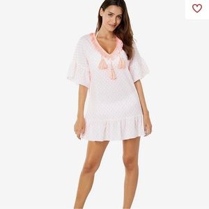 LILLY PULITZER KIPPER COVERUP TANGELO NEON CLIP SIZE SMALL/MEDIUM